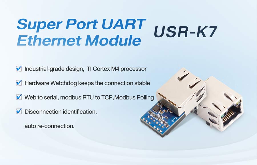 Super Port UART Ethernet Module USR-K7